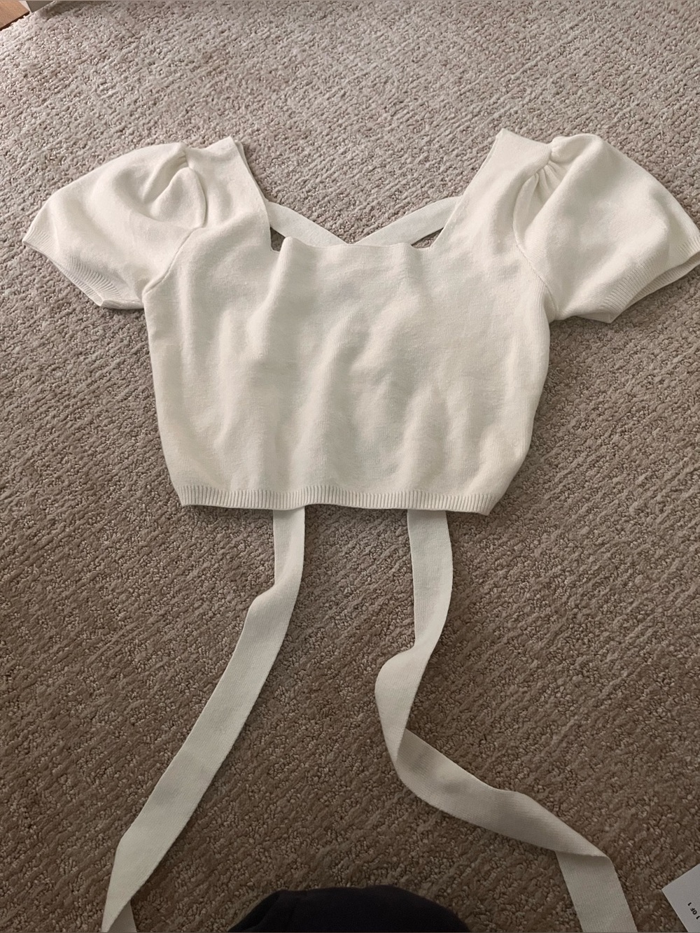 Promesa WHITE Puff Sleeve Cropped Top